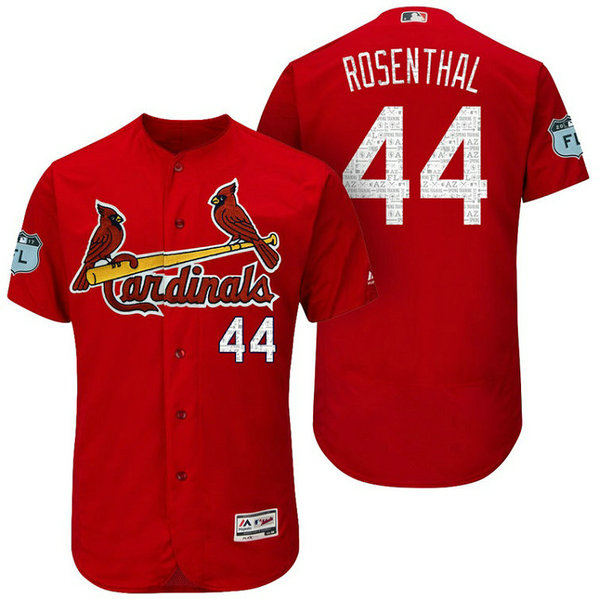 St. Louis Cardinals Trevor Rosenthal #44 Scarlet 2017 Spring Training Grapefruit League Patch Authentic Collection Flex Base Jersey St. Louis Cardinals Trevor Rosenthal #44 Scarlet 2017 Spring Training Grapefruit League Patch Authentic Collection Flex Base Jersey
