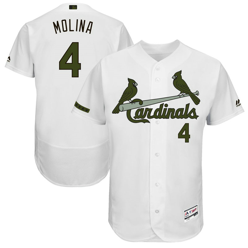 Yadier Molina #4 St. Louis Cardinals 2017 Memorial Day White Flex Base Jersey Yadier Molina #4 St. Louis Cardinals 2017 Memorial Day White Flex Base Jersey