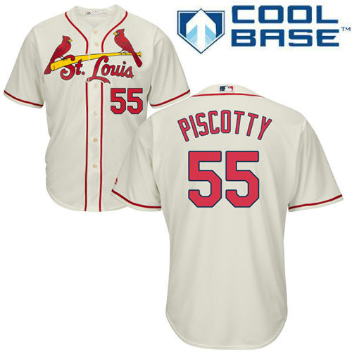 Stephen Piscotty #55 St. Louis Cardinals Cream Official Cool Base Jersey