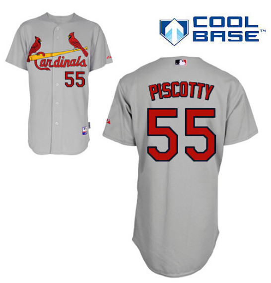 Stephen Piscotty #55 St. Louis Cardinals Grey Official Cool Base Jersey