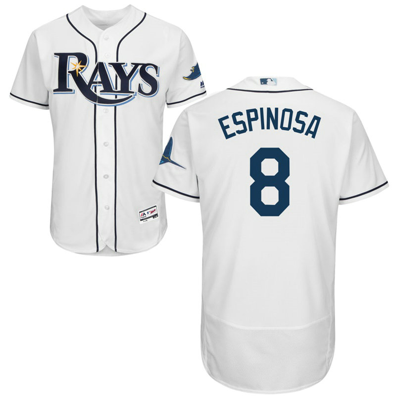 Tampa Bay Rays Danny Espinosa #8 White Authentic Home Flex Base Jersey