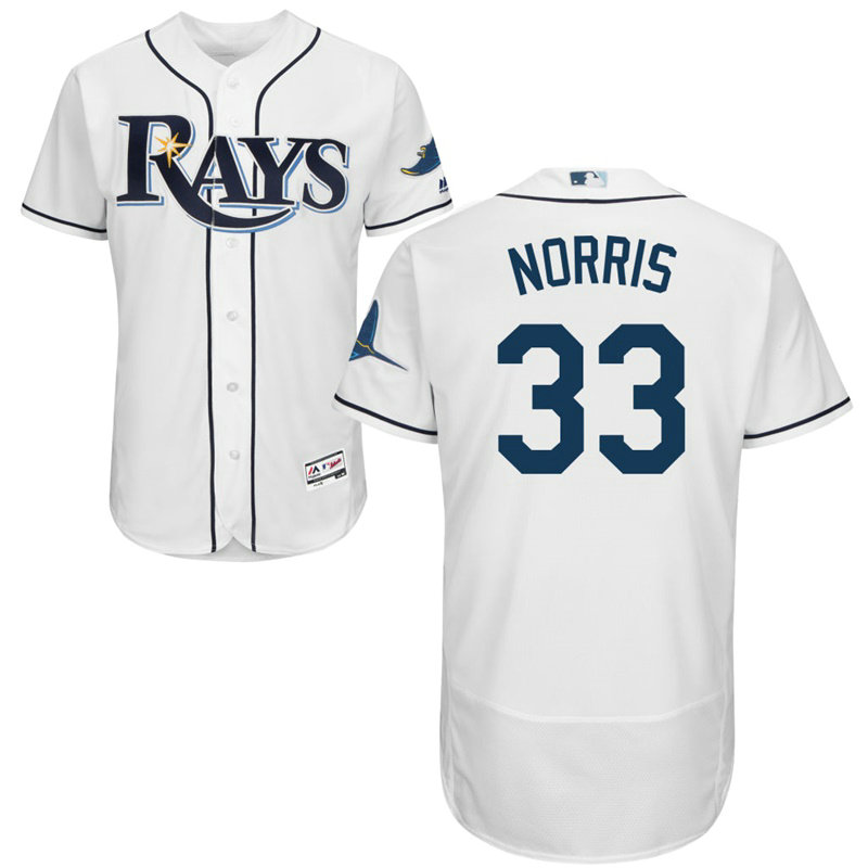 Tampa Bay Rays Derek Norris #33 White Home Flex Base Jersey
