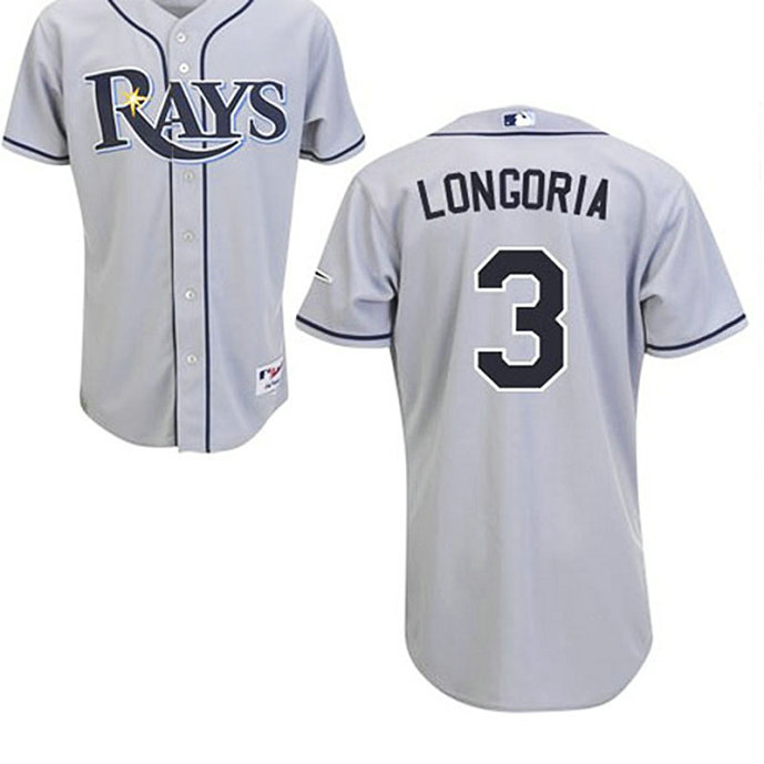Tampa Bay Rays #3 Evan Longoria Grey Away Jersey