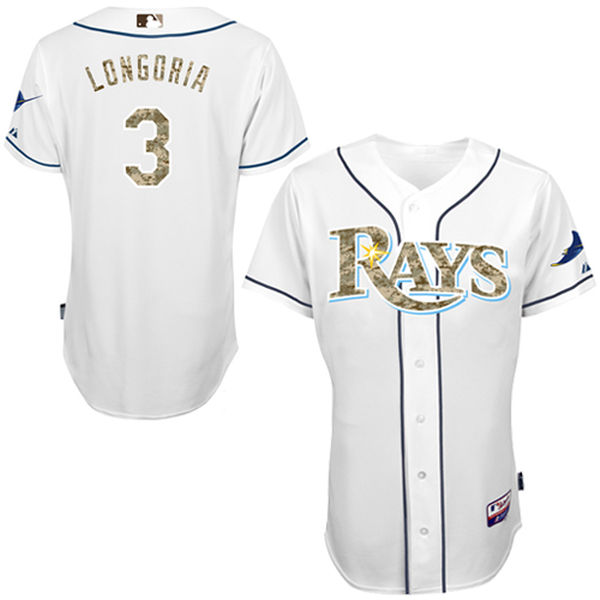 Tampa Bay Rays Evan Longoria White USMC Player Authentic Jersey Tampa Bay Rays Evan Longoria White USMC Player Authentic Jersey