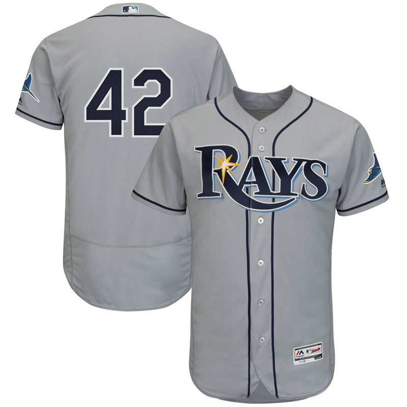 Tampa Bay Rays Jackie Robinson #42 Grey Commemorative Flex Base Jersey Tampa Bay Rays Jackie Robinson #42 Grey Commemorative Flex Base Jersey