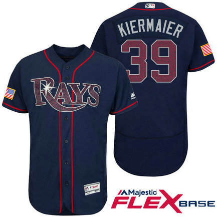 Tampa Bay Rays #39 Kevin Kiermaier Navy Stars & Stripes 2016 Independence Day Flex Base Jersey