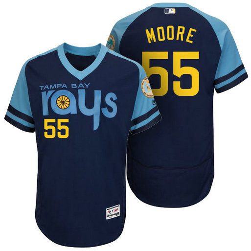 Tampa Bay Rays Matt Moore #55 Navy Authentic Turn Back the Clock Jersey Tampa Bay Rays Matt Moore #55 Navy Authentic Turn Back the Clock Jersey