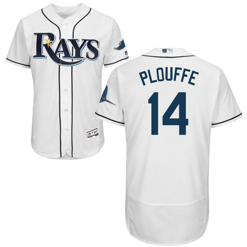 Tampa Bay Rays Trevor Plouffe #14 White Home Flex Base Jersey