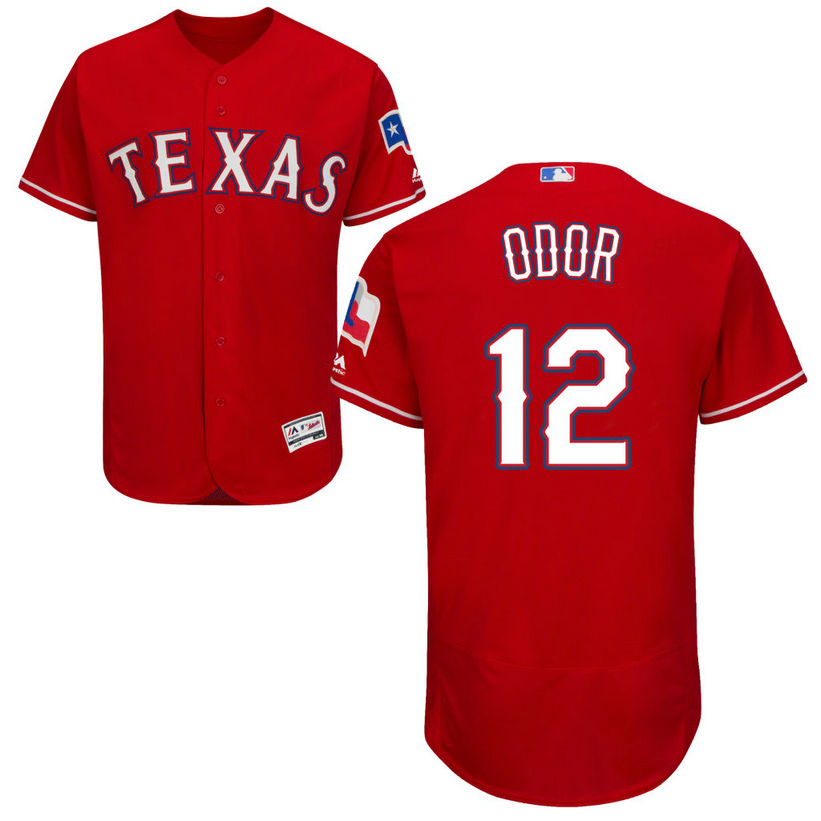 Texas Rangers #12 Rougned Odor Alternate Scarlet Authentic Collection Flex Base Jersey Texas Rangers #12 Rougned Odor Alternate Scarlet Authentic Collection Flex Base Jersey