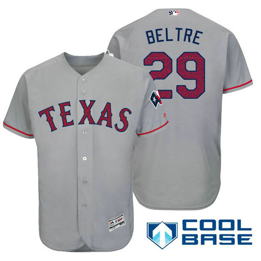 Texas Rangers #29 Adrian Beltre Grey Stars & Stripes 2016 Independence Day Cool Base Jersey