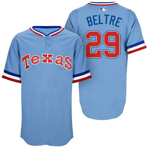 Texas Rangers Adrian Beltre #29 Light Blue Authentic Turn Back the Clock Jersey