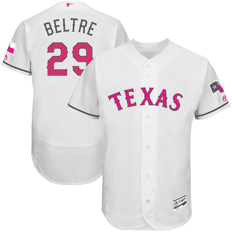 Adrian Beltre #29 Texas Rangers 2017 Mother's Day White Flex Base Jersey Adrian Beltre #29 Texas Rangers 2017 Mother's Day White Flex Base Jersey
