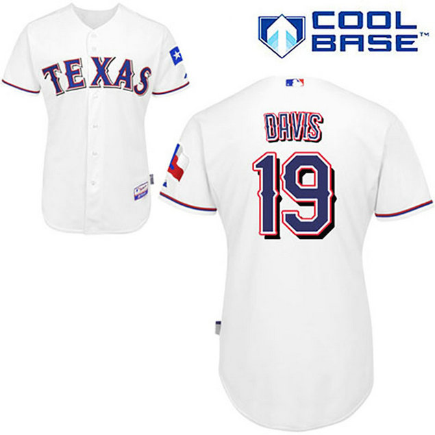 Texas Rangers #19 Chris Davis White Home Cool Base Jersey Texas Rangers #19 Chris Davis White Home Cool Base Jersey