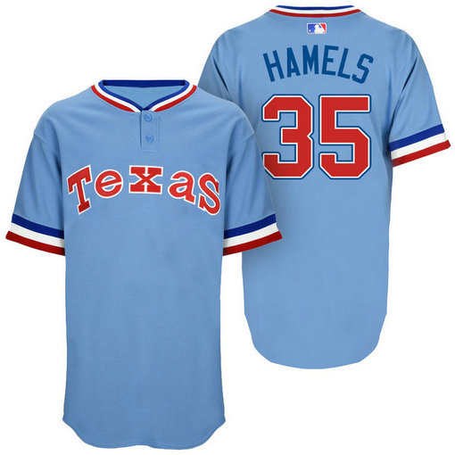 Texas Rangers Cole Hamels #35 Light Blue Authentic Turn Back the Clock Jersey Texas Rangers Cole Hamels #35 Light Blue Authentic Turn Back the Clock Jersey