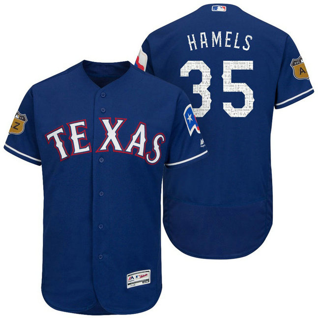 Texas Rangers Cole Hamels #35 Royal 2017 Spring Training Cactus League Patch Authentic Collection Flex Base Jersey Texas Rangers Cole Hamels #35 Royal 2017 Spring Training Cactus League Patch Authentic Collection Flex Base Jersey