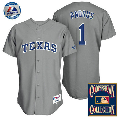 Texas Rangers #1 Elvis Andrus Grey Turn Back The Clock Throwback Jersey Texas Rangers #1 Elvis Andrus Grey Turn Back The Clock Throwback Jersey