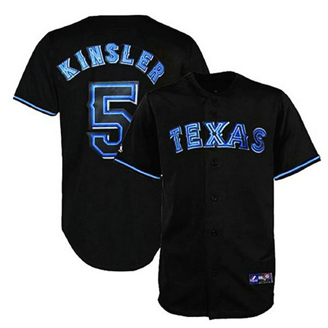 Texas Rangers #5 Ian Kinsler Black Fashion Jersey Texas Rangers #5 Ian Kinsler Black Fashion Jersey