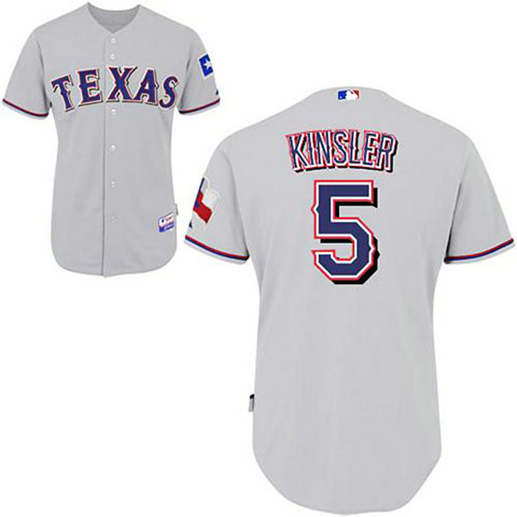 Texas Rangers #5 Ian Kinsler Grey Away Jersey Texas Rangers #5 Ian Kinsler Grey Away Jersey