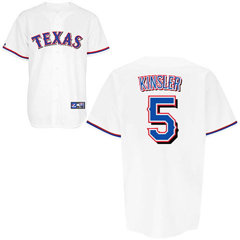 Texas Rangers #5 Ian Kinsler White Home Jersey Texas Rangers #5 Ian Kinsler White Home Jersey