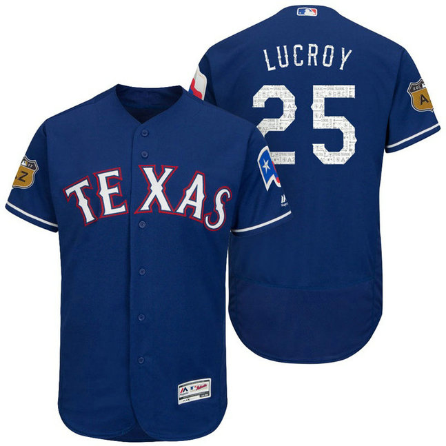 Texas Rangers Jonathan Lucroy #25 Royal 2017 Spring Training Flex Base Jersey Texas Rangers Jonathan Lucroy #25 Royal 2017 Spring Training Flex Base Jersey