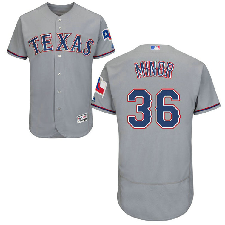 Texas Rangers Mike Minor #36 Grey Authentic Collection Road Flex Base Player Jersey
