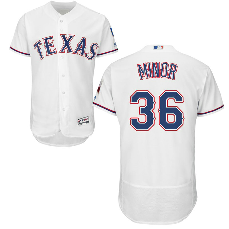 Texas Rangers Mike Minor #36 White Authentic Collection Home Flex Base Player Jersey
