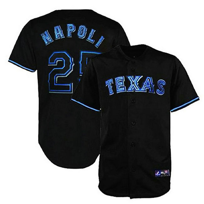 Texas Rangers #25 Mike Napoli Black Fashion Jersey Texas Rangers #25 Mike Napoli Black Fashion Jersey