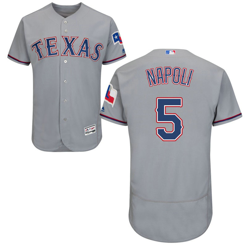 Texas Rangers Mike Napoli #5 Grey Road Flex Base Jersey Texas Rangers Mike Napoli #5 Grey Road Flex Base Jersey