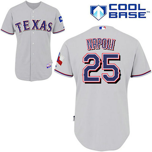 Texas Rangers #25 Mike Napoli Grey Away Cool Base Jersey Texas Rangers #25 Mike Napoli Grey Away Cool Base Jersey