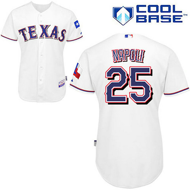 Texas Rangers #25 Mike Napoli White Home Cool Base Jersey Texas Rangers #25 Mike Napoli White Home Cool Base Jersey