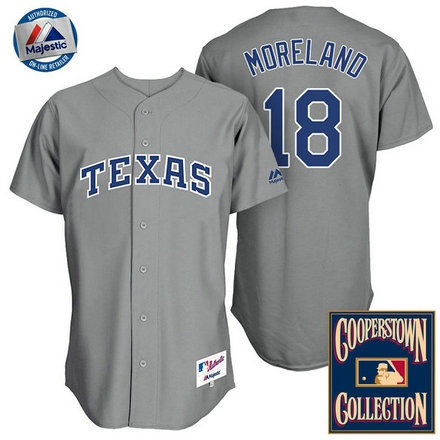 Texas Rangers #18 Mitch Moreland Grey Turn Back The Clock Throwback Jersey