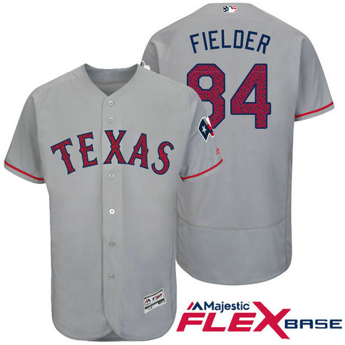 Texas Rangers #84 Prince Fielder Grey Stars & Stripes 2016 Independence Day Flex Base Jersey