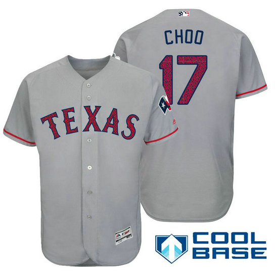 Texas Rangers #17 Shin-soo Choo Grey Stars & Stripes 2016 Independence Day Cool Base Jersey Texas Rangers #17 Shin-soo Choo Grey Stars & Stripes 2016 Independence Day Cool Base Jersey