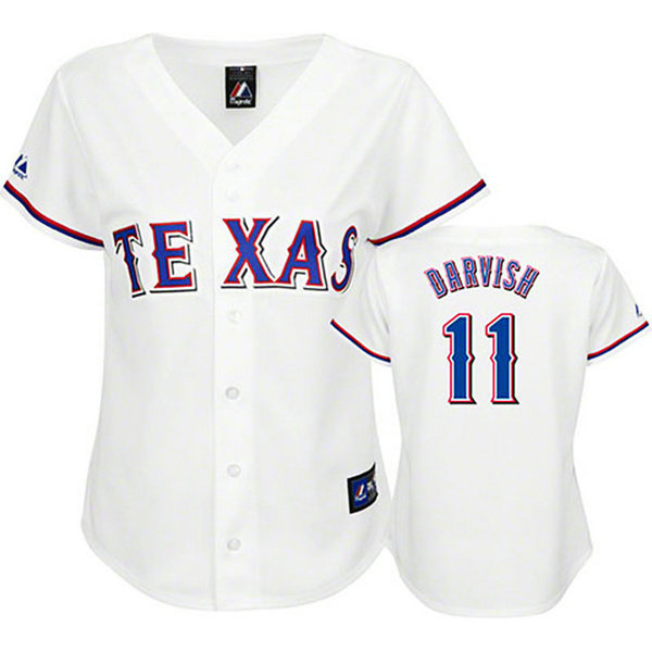Women - Texas Rangers #11 Yu Darvish White Fashion Jersey