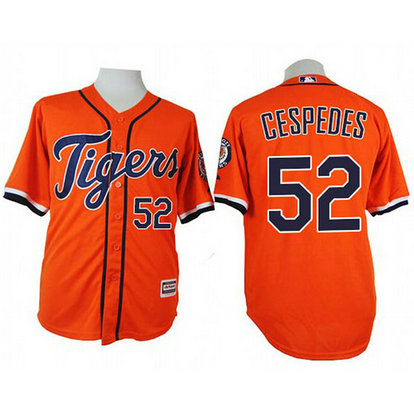 Detroit Tigers #52 Yoenis Cespedes Orange Cool Base Jersey Detroit Tigers #52 Yoenis Cespedes Orange Cool Base Jersey