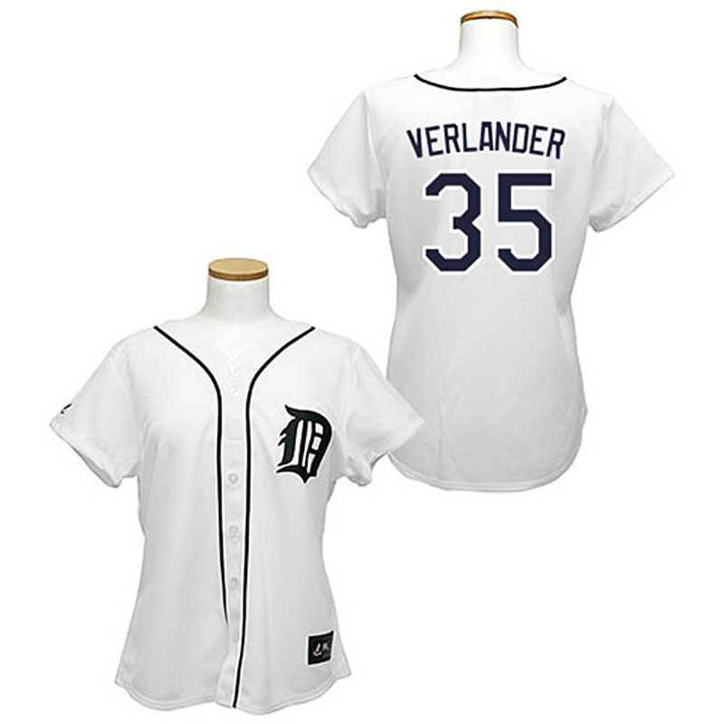 Detroit Tigers #35 Justin Verlander White WoFashion Jersey