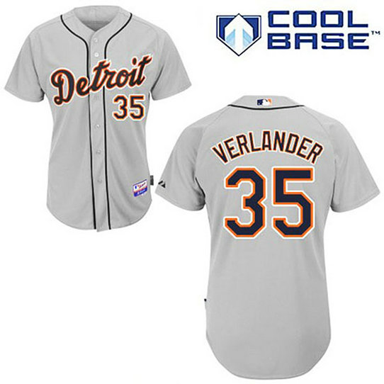 YOUTH Detroit Tigers #35 Justin VerlanderGrey Cool Base Jersey