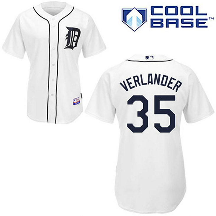 YOUTH Detroit Tigers #35 Justin VerlanderWhite Cool Base Jersey