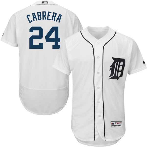 Detroit Tigers #24 Miguel Cabrera White Flexbase Authentic Collection Jersey Detroit Tigers #24 Miguel Cabrera White Flexbase Authentic Collection Jersey