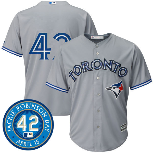 Toronto Blue Jays #42 Jackie Robinson Grey Cool Base Jersey Toronto Blue Jays #42 Jackie Robinson Grey Cool Base Jersey