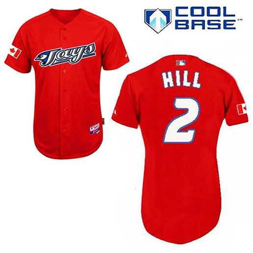 Toronto Blue Jays #2 Aaron Hill Red Cool Base Jersey Toronto Blue Jays #2 Aaron Hill Red Cool Base Jersey