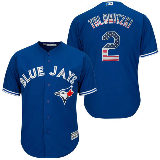 Toronto Blue Jays Aaron Hill #2 Royal Stars and Stripes Cool Base Jersey Toronto Blue Jays Aaron Hill #2 Royal Stars and Stripes Cool Base Jersey