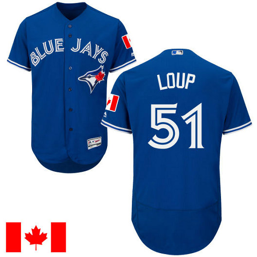 Toronto Blue Jays Aaron Loup #51 Royal 2016 Canada Day Flex Base Jersey Toronto Blue Jays Aaron Loup #51 Royal 2016 Canada Day Flex Base Jersey