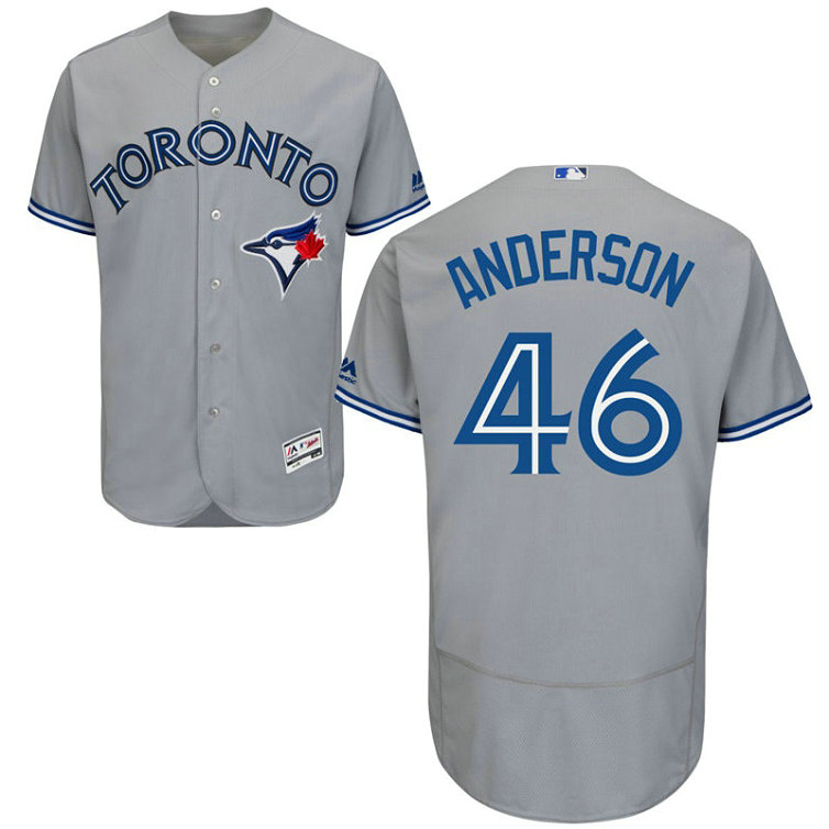 Toronto Blue Jays Brett Anderson #46 Grey Authentic Road Flex Base Jersey Toronto Blue Jays Brett Anderson #46 Grey Authentic Road Flex Base Jersey