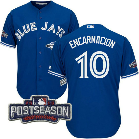Toronto Blue Jays Edwin Encarnacion #10 Royal 2016 Postseason Patch Cool Base Jersey Toronto Blue Jays Edwin Encarnacion #10 Royal 2016 Postseason Patch Cool Base Jersey