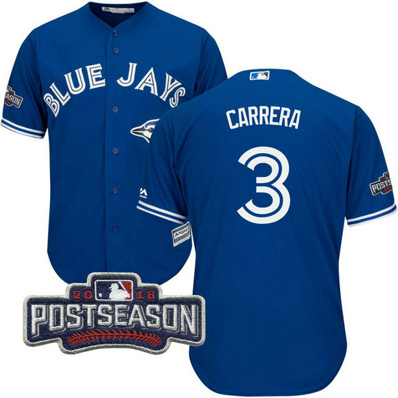 Toronto Blue Jays Ezequiel Carrera #3 Royal 2016 Postseason Patch Cool Base Jersey Toronto Blue Jays Ezequiel Carrera #3 Royal 2016 Postseason Patch Cool Base Jersey