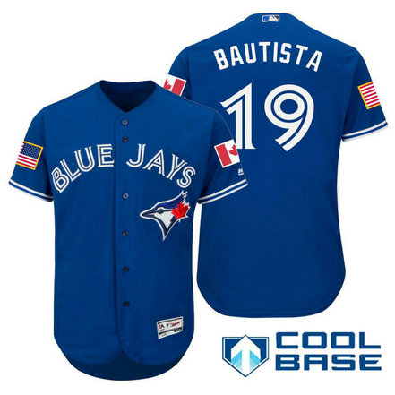 Toronto Blue Jays #19 Jose Bautista Blue Stars & Stripes 2016 Independence Day Cool Base Jersey Toronto Blue Jays #19 Jose Bautista Blue Stars & Stripes 2016 Independence Day Cool Base Jersey