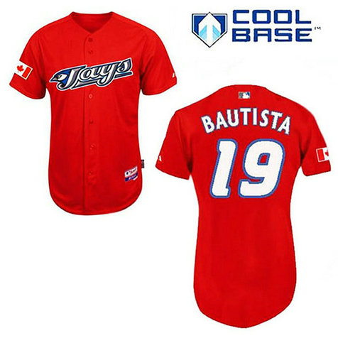 Toronto Blue Jays #19 Jose Bautista Red Cool Base Jersey Toronto Blue Jays #19 Jose Bautista Red Cool Base Jersey