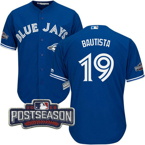 Toronto Blue Jays Jose Bautista #19 Royal 2016 Postseason Patch Cool Base Jersey Toronto Blue Jays Jose Bautista #19 Royal 2016 Postseason Patch Cool Base Jersey
