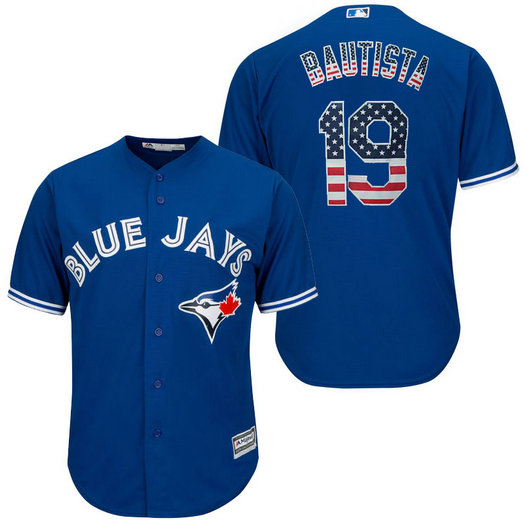 Toronto Blue Jays Jose Bautista #19 Royal Stars and Stripes Cool Base Jersey